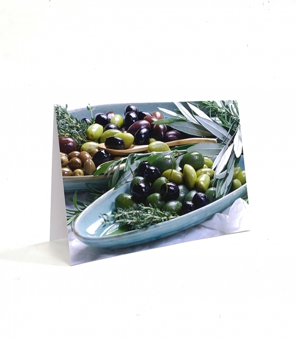 Dobbelt kort med kuvert Oliven 12x17cm Nr.1-6178 