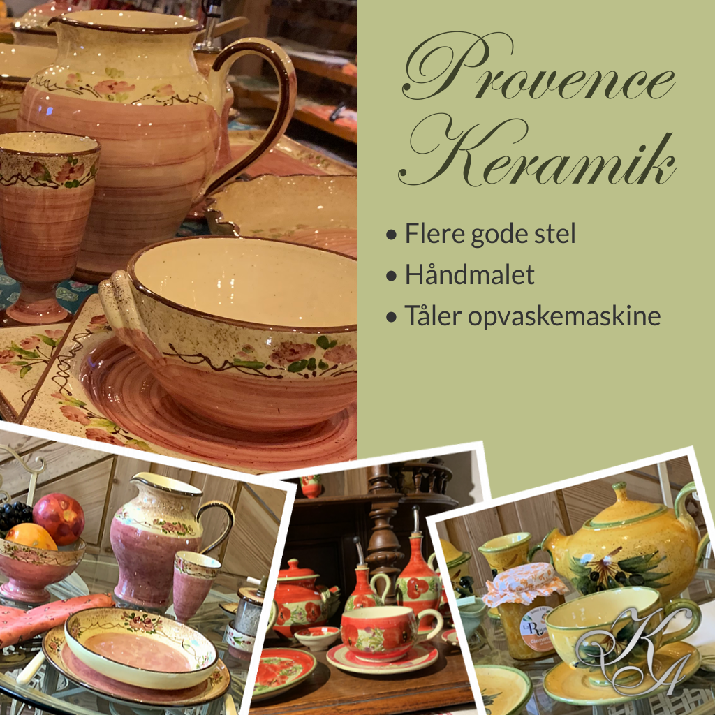 Provence keramik | Flotte spise og kaffestel m.m