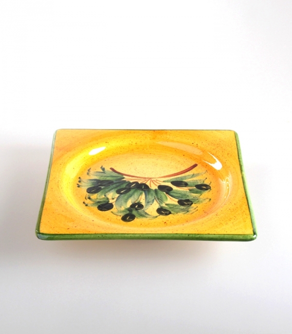 Assiette Carr Pm  22 cm Olive Provence Keramik