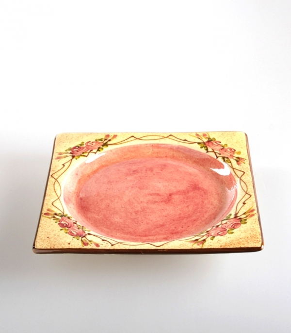 Assiette Carr Pm  22 cm Rose Antique Provence Keramik