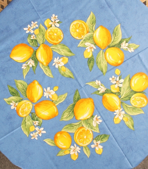 Menton Citron Bleu  180 cm Rund Provencedug