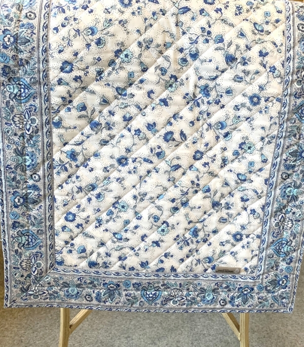 Chemin De Table 45 x 150 cm Valdrme Fleurs de Champs Bleu Blanc