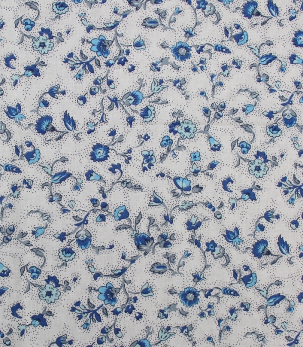 Fleur de Champs Bleu-Blanc Cadree 160x160 cm Valdrme Provencedug