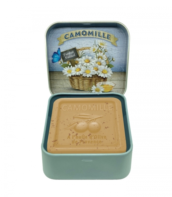 Boite Savon Exfoliant Camomille De Provence 100 g Metaldse med kamillesbe
