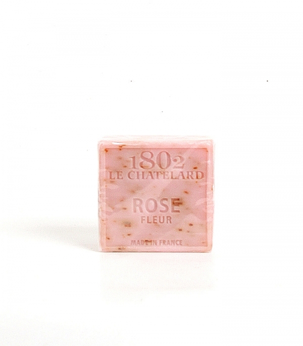 Savon de Marseille Rose Fleurs Carr 100 g Rosen Sbe Le Chatelard